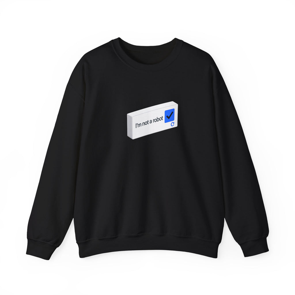 I'm Not a Robot checkbox graphic Sweatshirt | CAPTCHA humor - Mutantur Labs LLC
