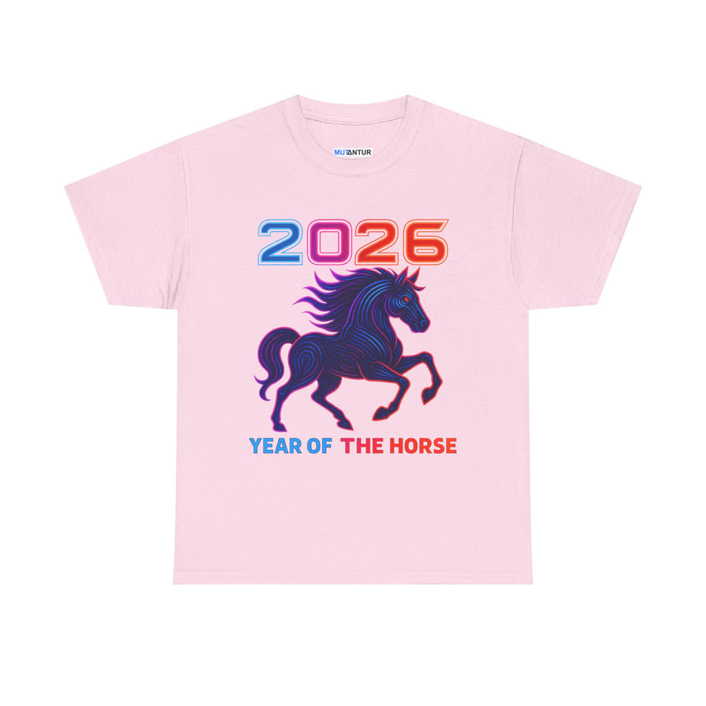2026 Year of the Horse T-Shirt – Neon Stallion Graphic Tee - Mutantur Labs LLC