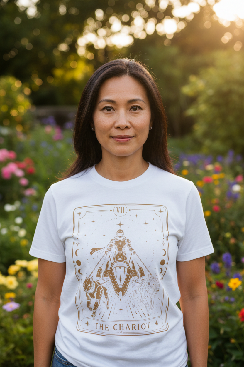 The Chariot Tarot T-Shirt — Future Arcana Mystical Comfort Colors Tee