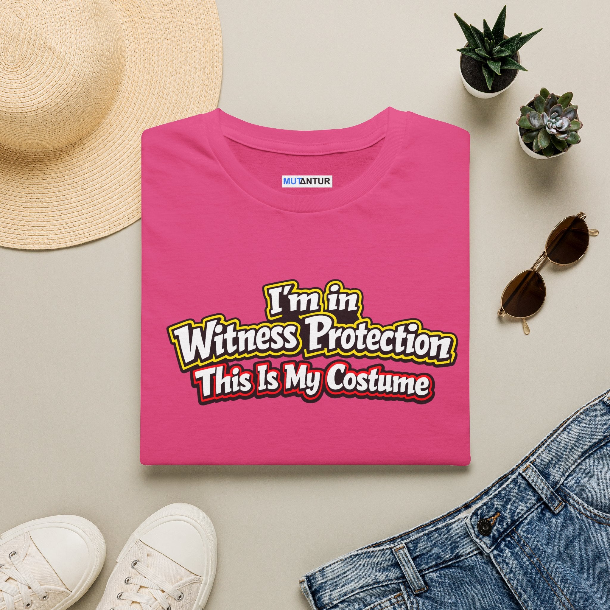 Witness Protection Costume T-Shirt — "I'm in Witness Protection This Is My Costume" Funny Halloween Graphic Tee