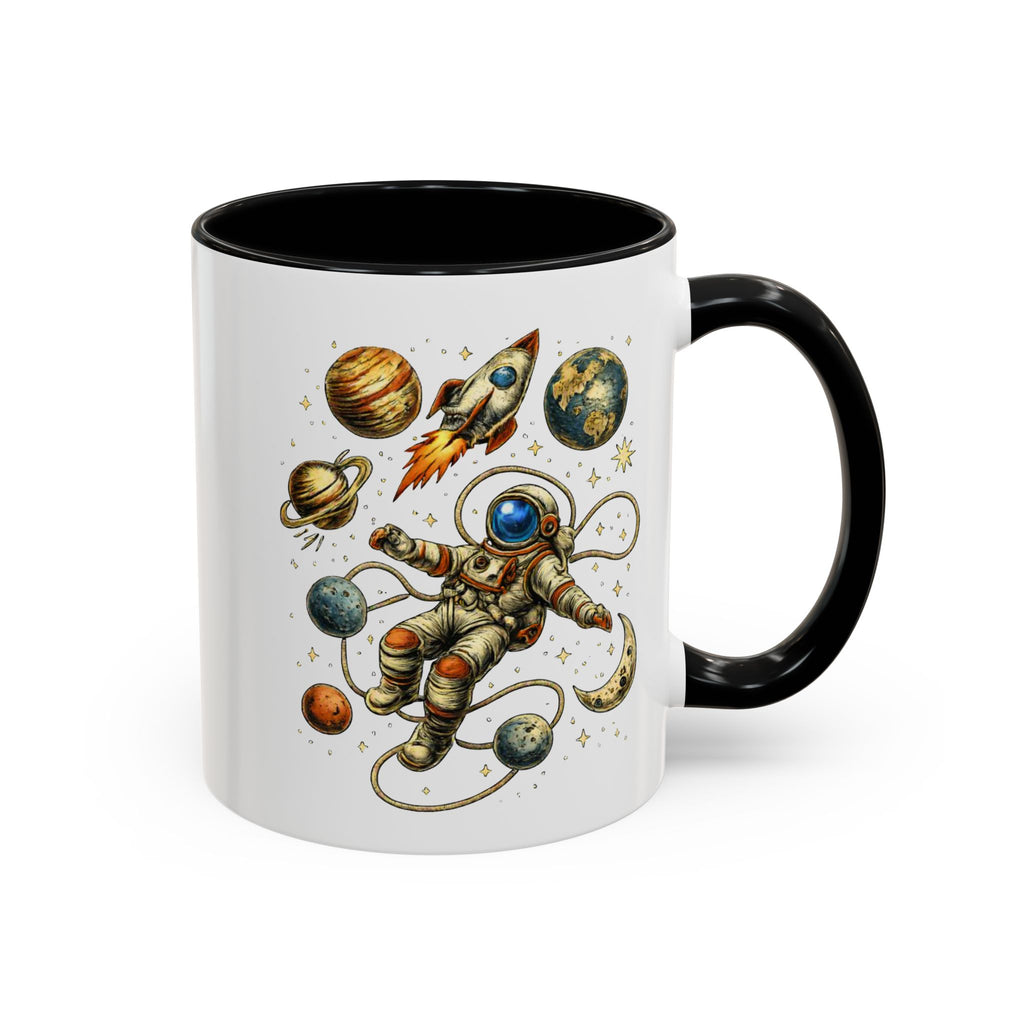 Astronaut in Space Coffee Mug | Rocket Planets Solar System - Mutantur Labs LLC