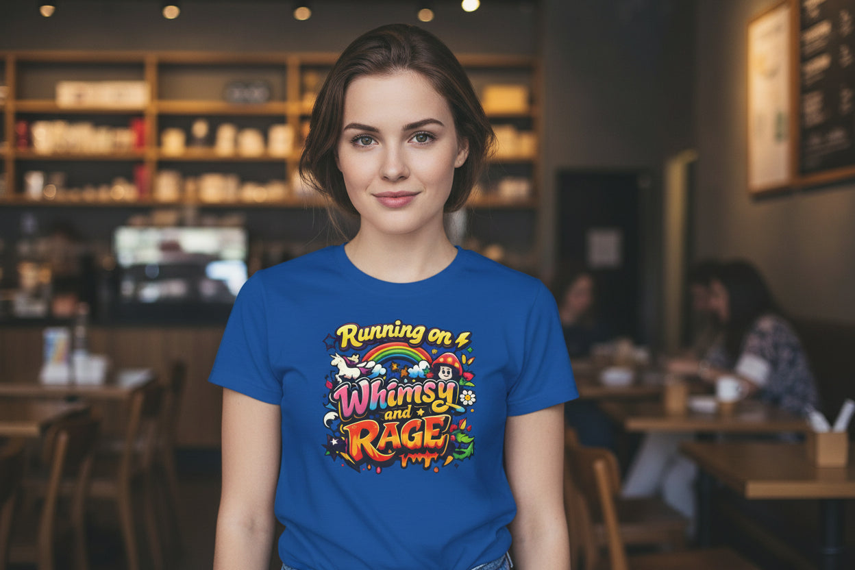 Running on Whimsy and Rage Tee - Mutantur Labs LLC