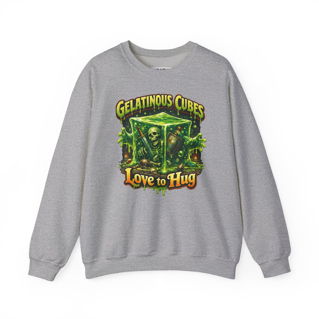 Gelatinous Cubes Love to Hug Sweatshirt RPG Monster Horror Retro - Mutantur Labs LLC
