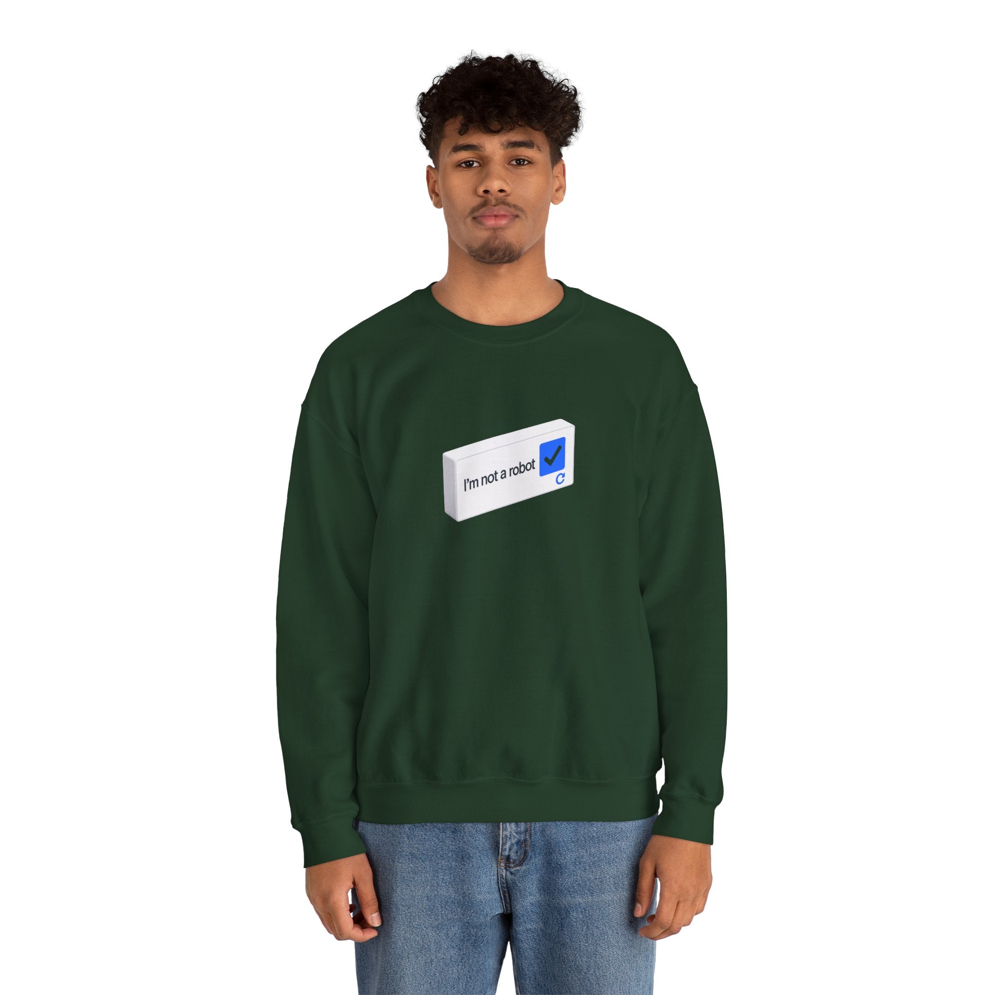 I'm Not a Robot checkbox graphic Sweatshirt | CAPTCHA humor