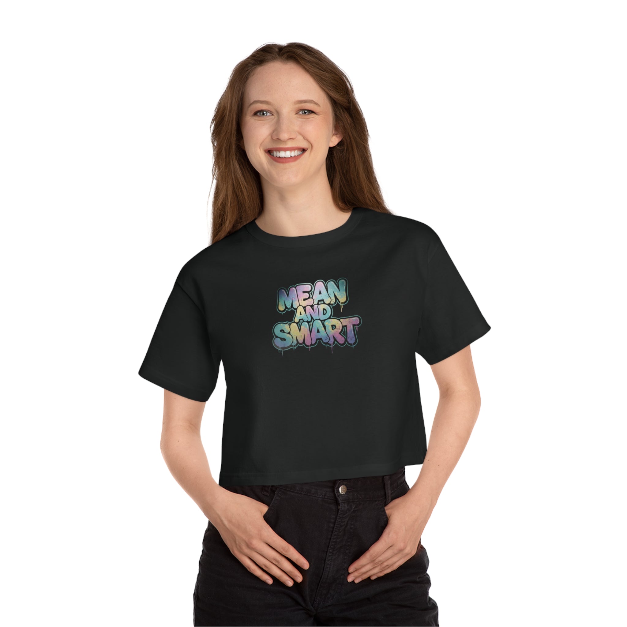 Mean and Smart graphic cropped T-Shirt - Mutantur Labs LLC