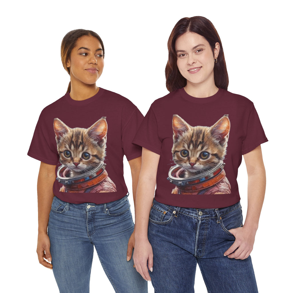 Astronaut Kitty Unisex Heavy Cotton Tee - Mutantur Labs LLC
