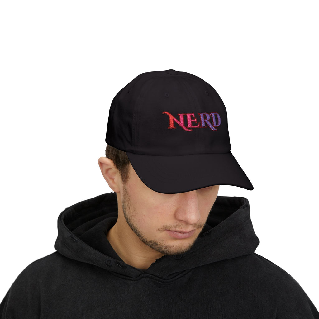 Nerd Retro Script Dad Cap | Embroidered Baseball Hat cool nerd gift - Mutantur Labs LLC