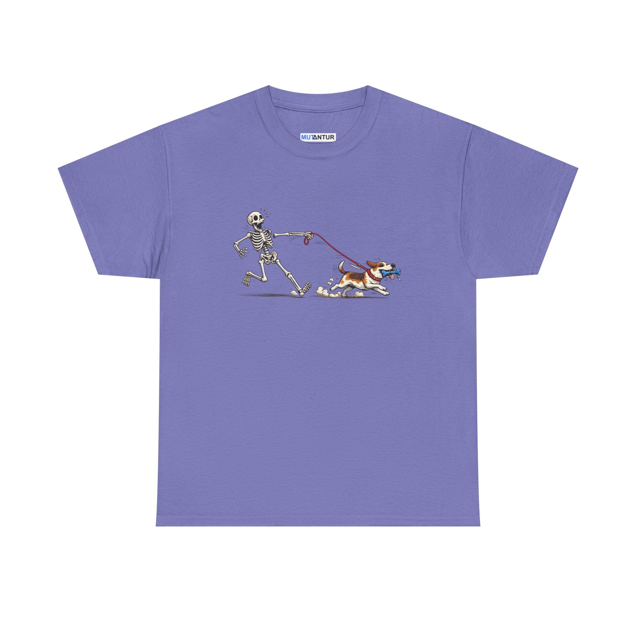 Skeleton Walking Dog T-Shirt | Funny Halloween Pet Graphic Tee - Mutantur Labs LLC