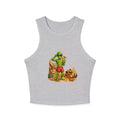 Alien on Vacation Crop Tank Top — Retro Summerween Beach Graphic
