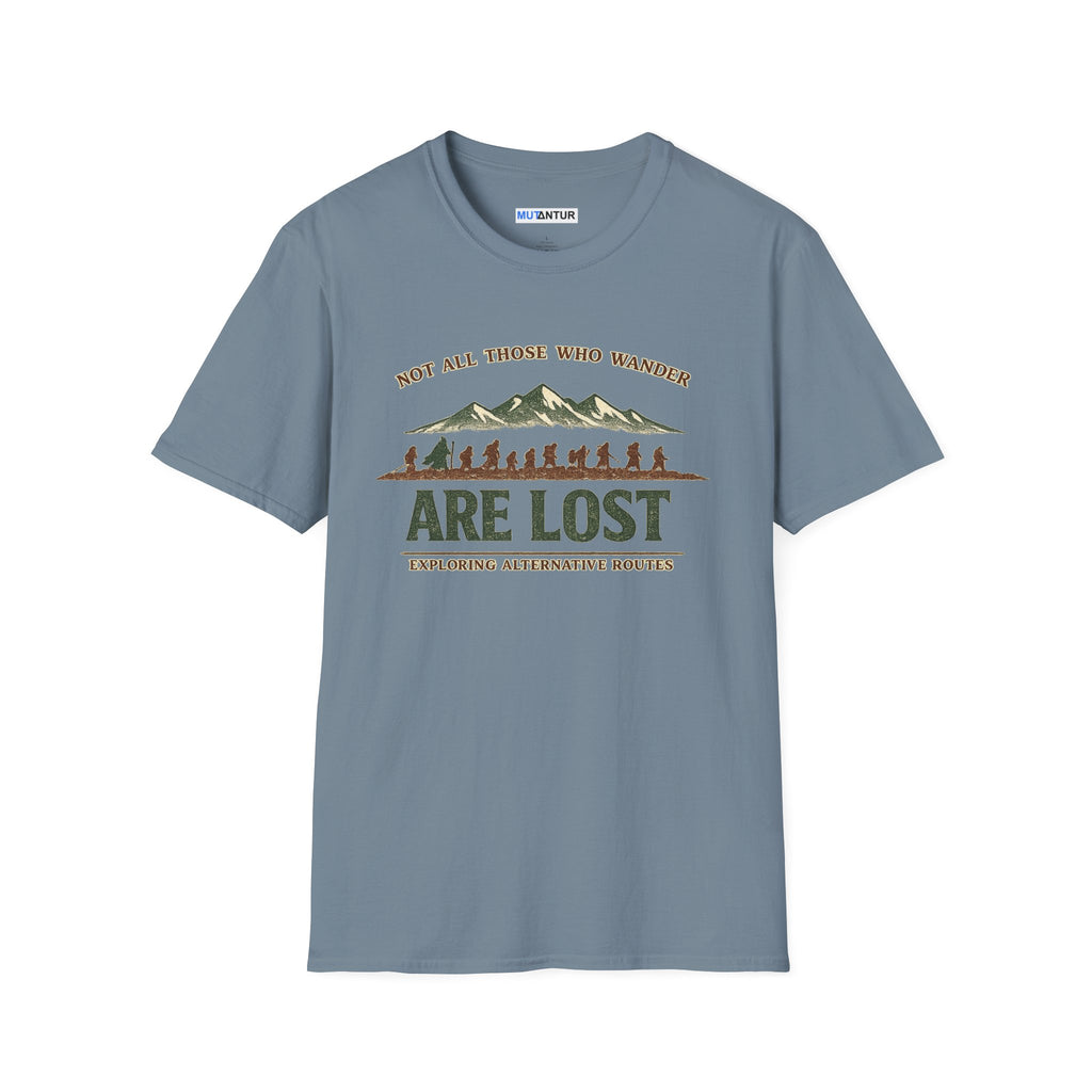 Not All Those Who Wander T-Shirt | Are Lost Exploring Alternative Routes Tee | Vintage Hiking Adventure Shirt