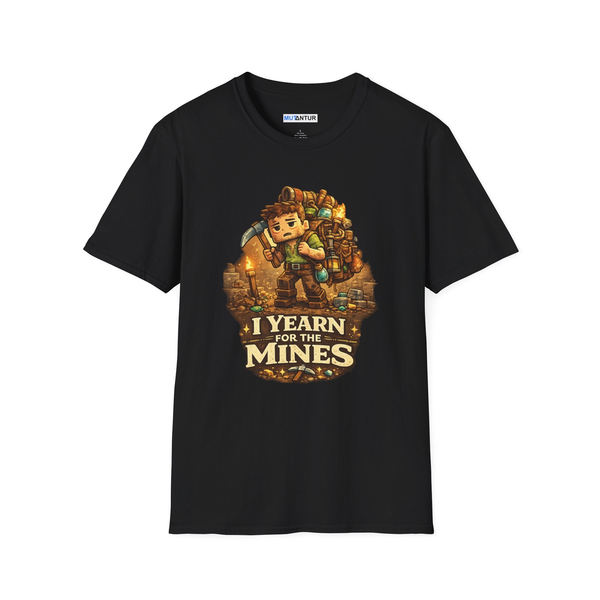 Funny Mining Gamer T-Shirt | I Yearn for the Mines Graphic Tee | Fantasy Adventure Shirt - Mutantur Labs LLC