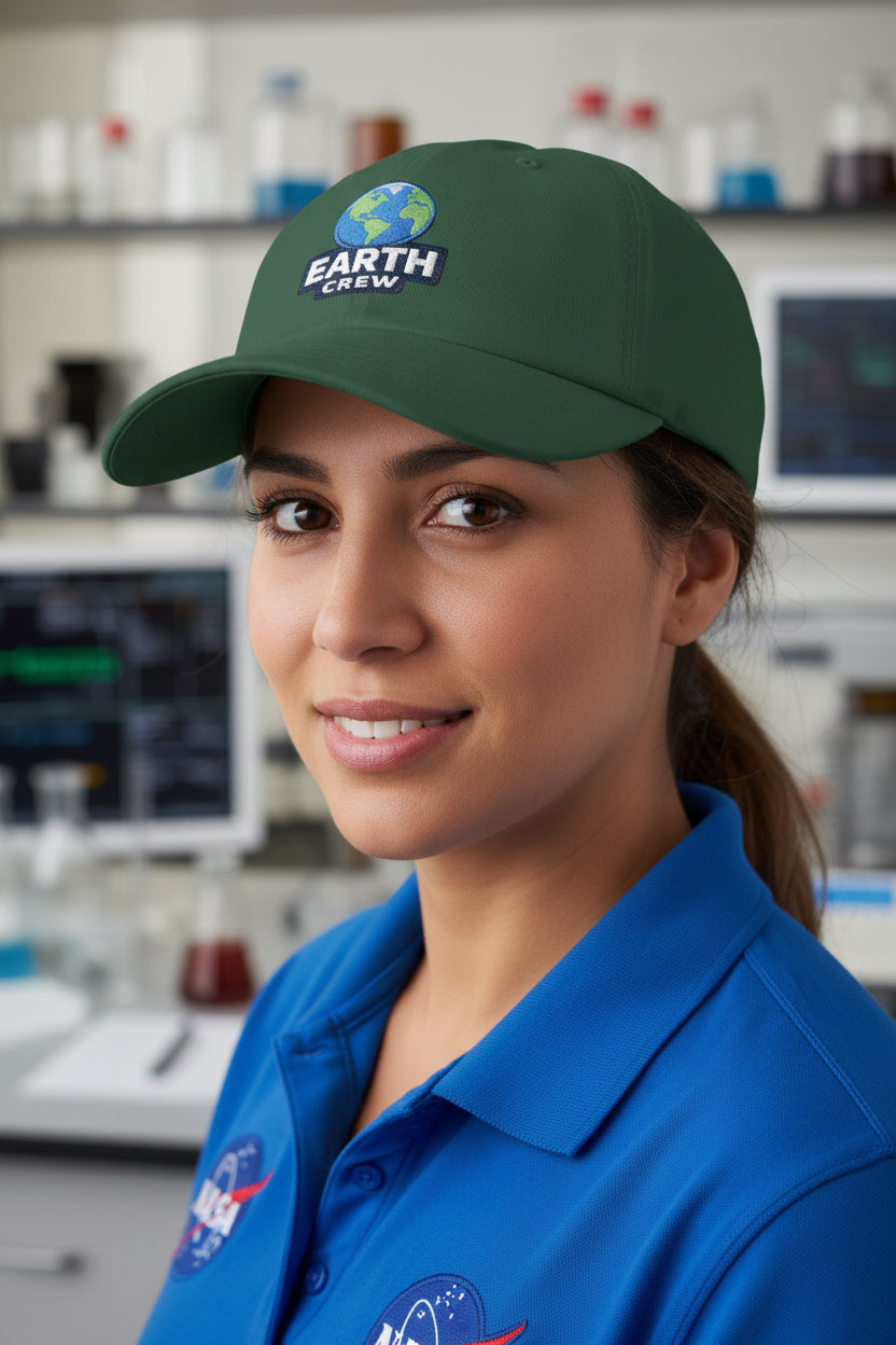 Earth Crew Dad Cap – Embroidered Globe Baseball Hat - Mutantur Labs LLC