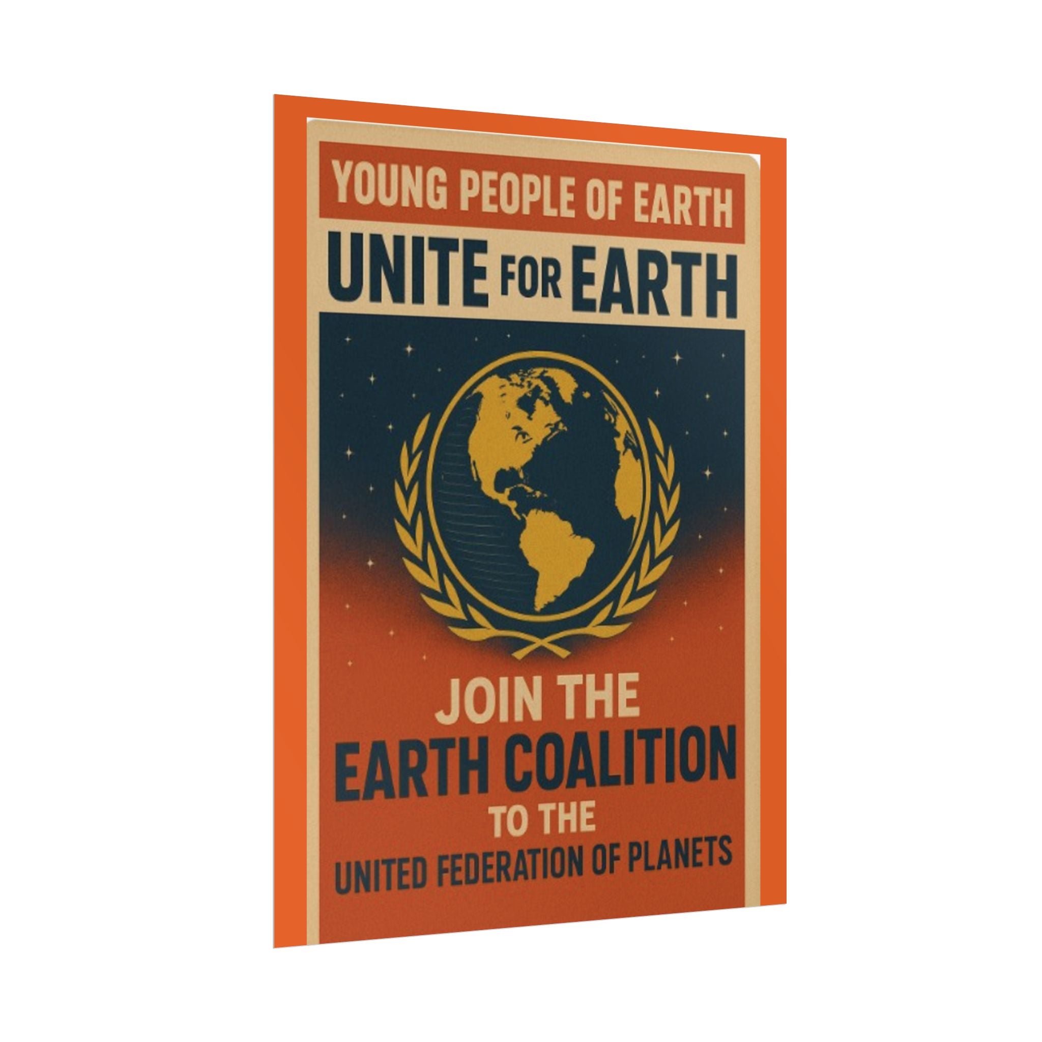 Vintage Earth Coalition Poster – Retro Sci-Fi Wall Art Gift for Space Fans - Mutantur Labs LLC
