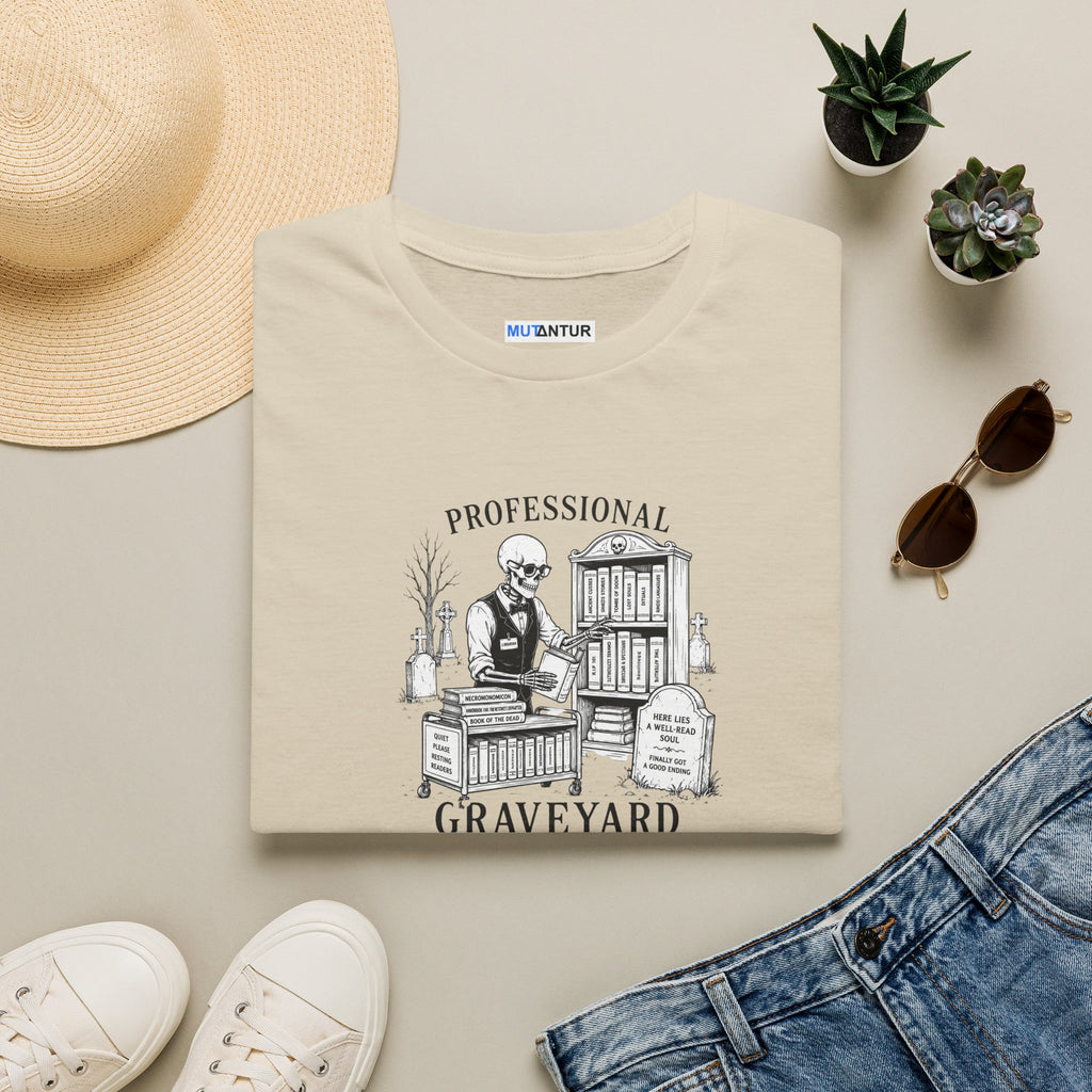 Professional Graveyard Librarian T-Shirt — Funny Gothic Halloween Graphic Tee