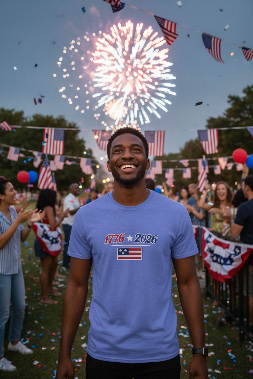 1776–2026 American Flag Anniversary T-Shirt — Patriotic Independence Day Tee - Mutantur Labs LLC