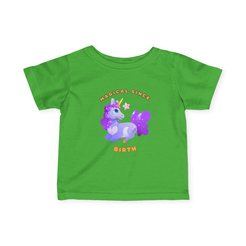 Infant Tee — "Magical Since Birth" Cute Purple Unicorn Baby Shirt - Mutantur Labs LLC