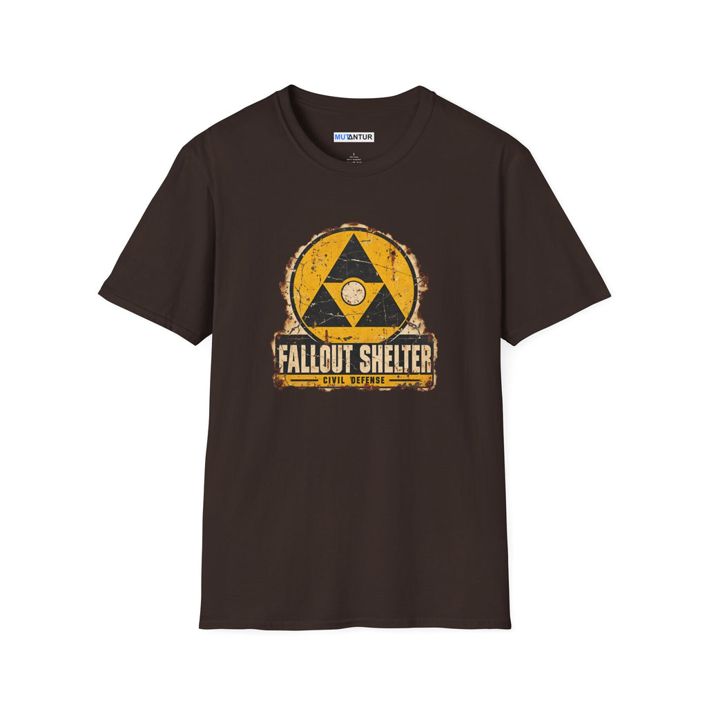 Fallout Shelter Graphic T-Shirt – Retro Nuclear Shelter Logo Tee