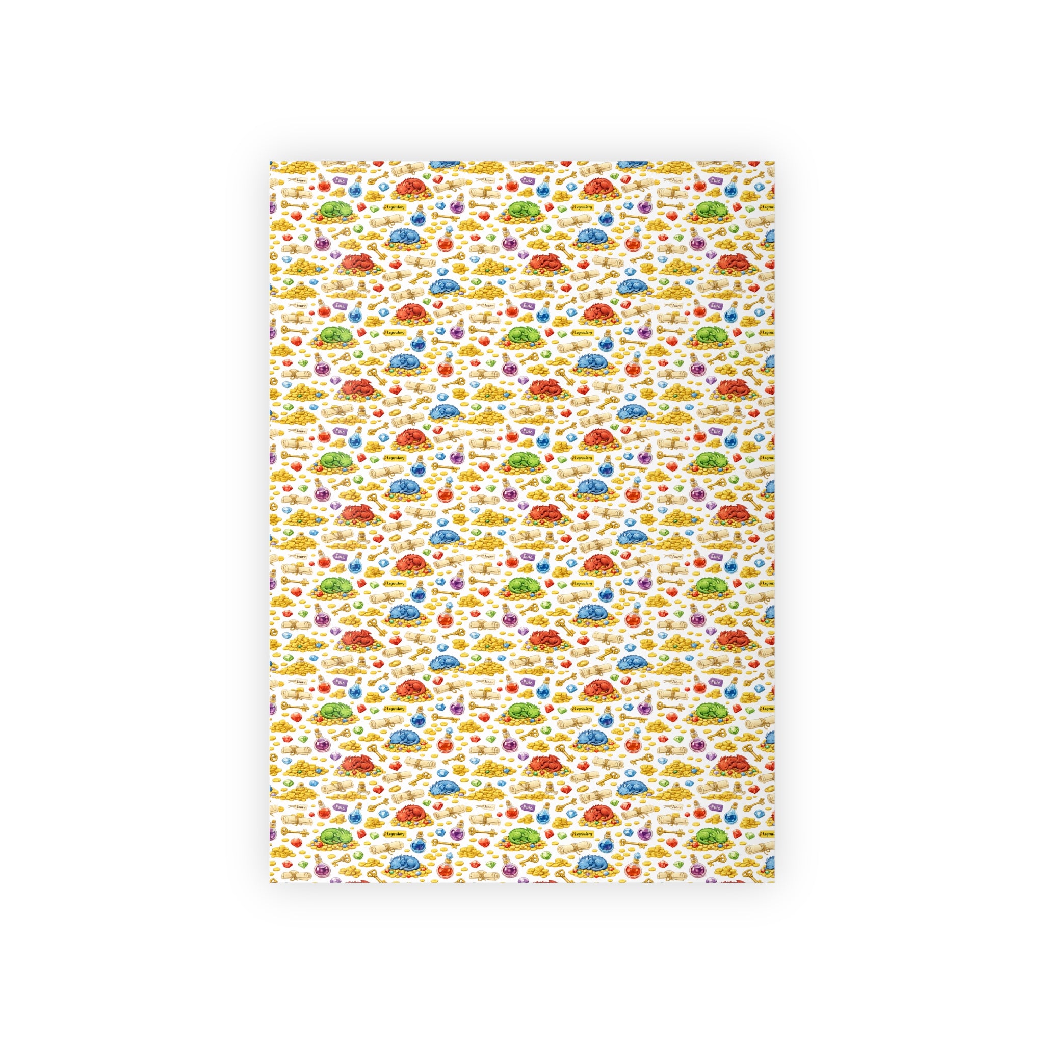 Colorful Cute Sleeping Dragons Gift Wrap Roll – Kids Birthday and Baby Shower Wrapping Paper