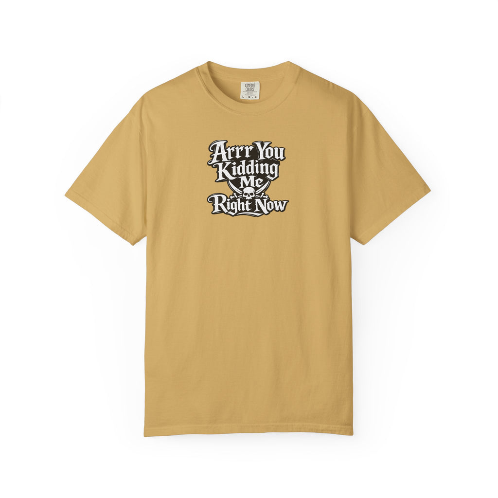 Arr You Kidding Me Right Now T-Shirt — Funny Pirate Script Comfort ColorsTee