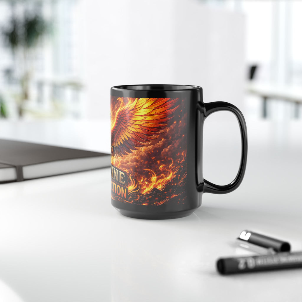 Caffeine Resurrection Mug – 15oz Phoenix Coffee Cup, Funny Rebirth Coffee Mug - Mutantur Labs LLC