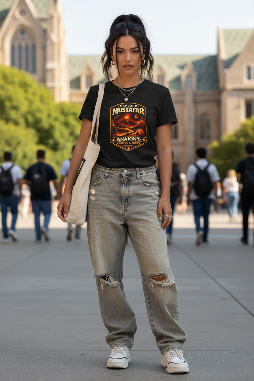 Mustafar Adventure T-Shirt — "Explore Mustafar: Anakin’s Camping & Tours" Graphic Tee - Mutantur Labs LLC
