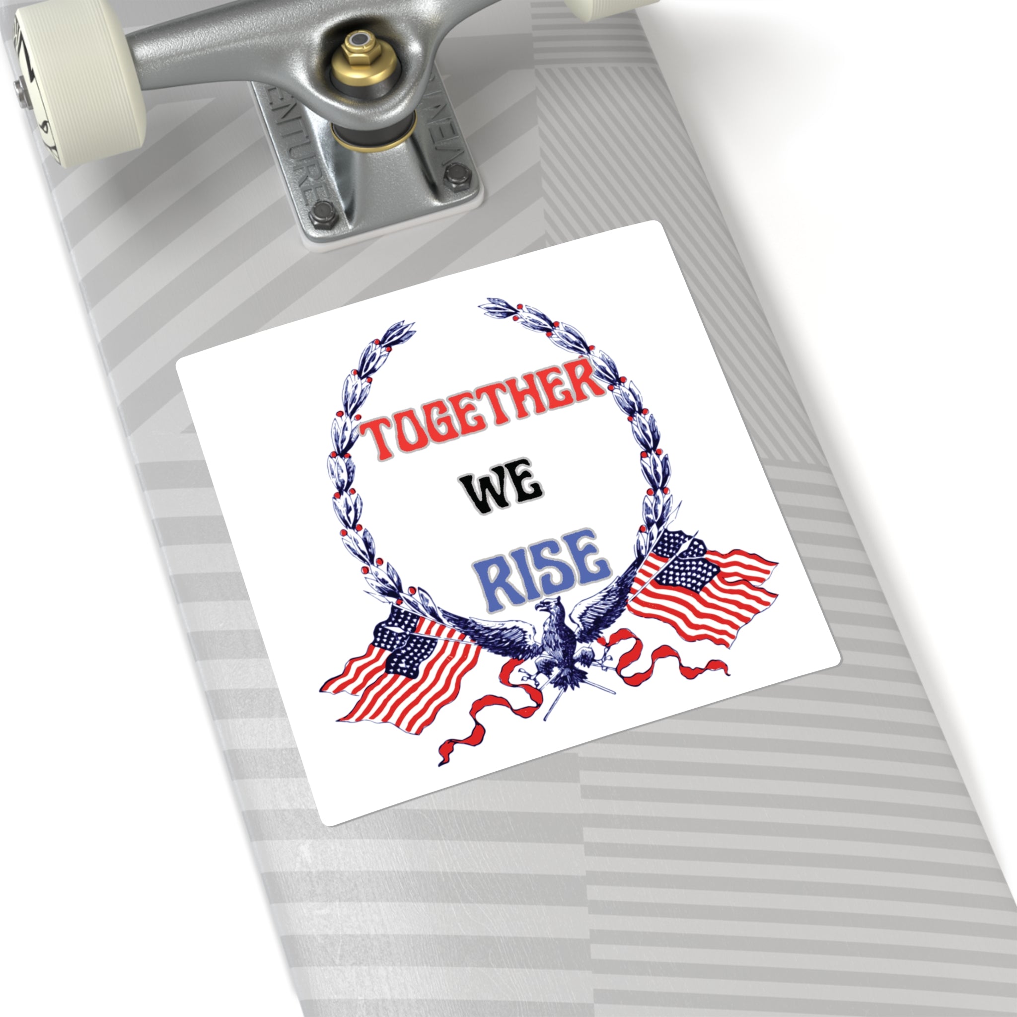 Together We Rise Sticker – Patriotic Unity Eagle & Flag Decal - Mutantur Labs LLC