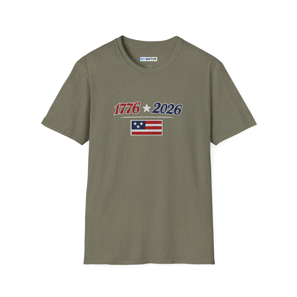 1776–2026 American Flag Anniversary T-Shirt — Patriotic Independence Day Tee - Mutantur Labs LLC