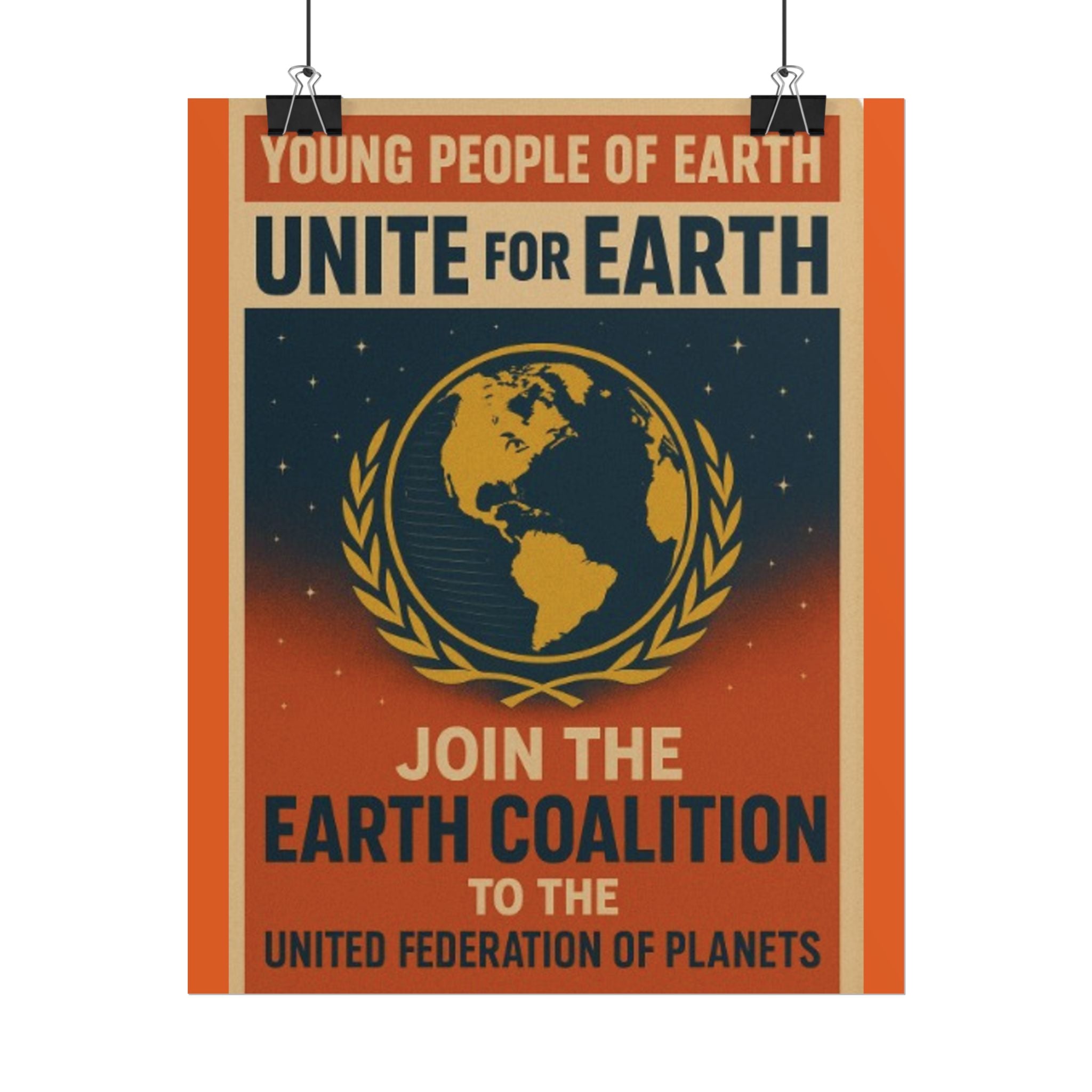 Vintage Earth Coalition Poster – Retro Sci-Fi Wall Art Gift for Space Fans - Mutantur Labs LLC