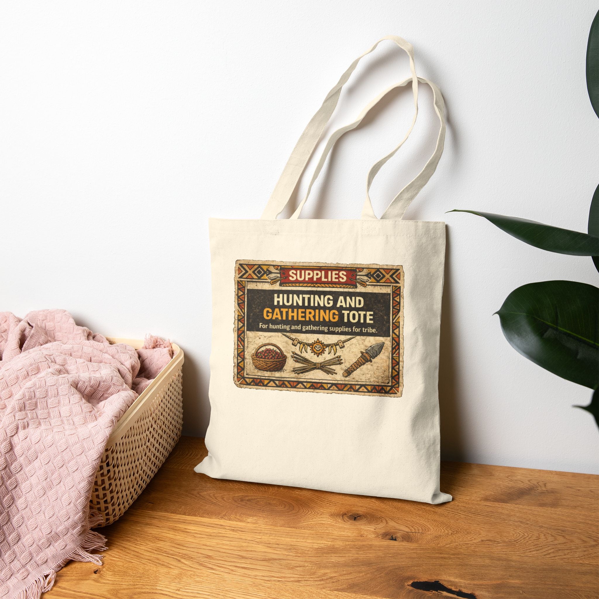 Hunting and Gathering tote bag | Canvas Shopping Tote, Nature Foraging Design - Mutantur Labs LLC