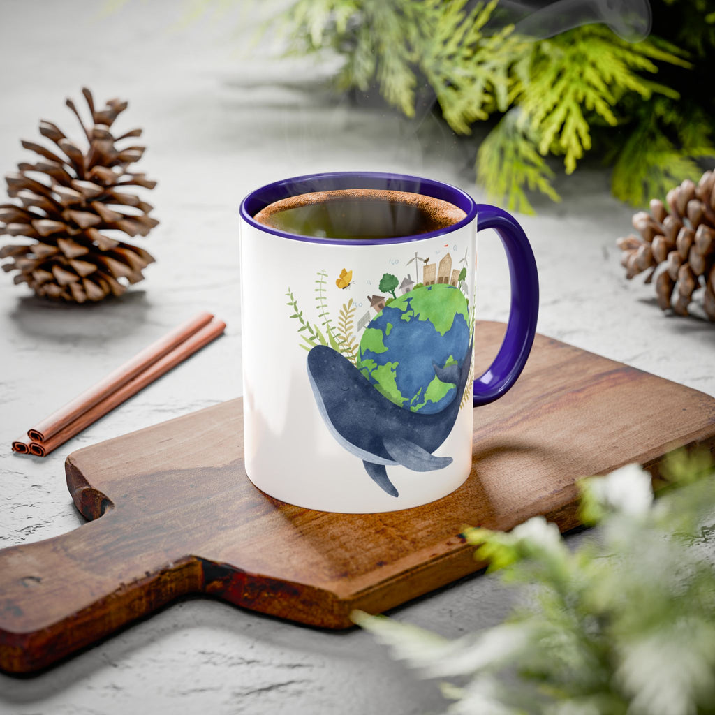 I Can’t Save the World Until I Save Myself with Coffee Mug — Whale & Earth Eco Ceramic Coffee Cup - Mutantur Labs LLC