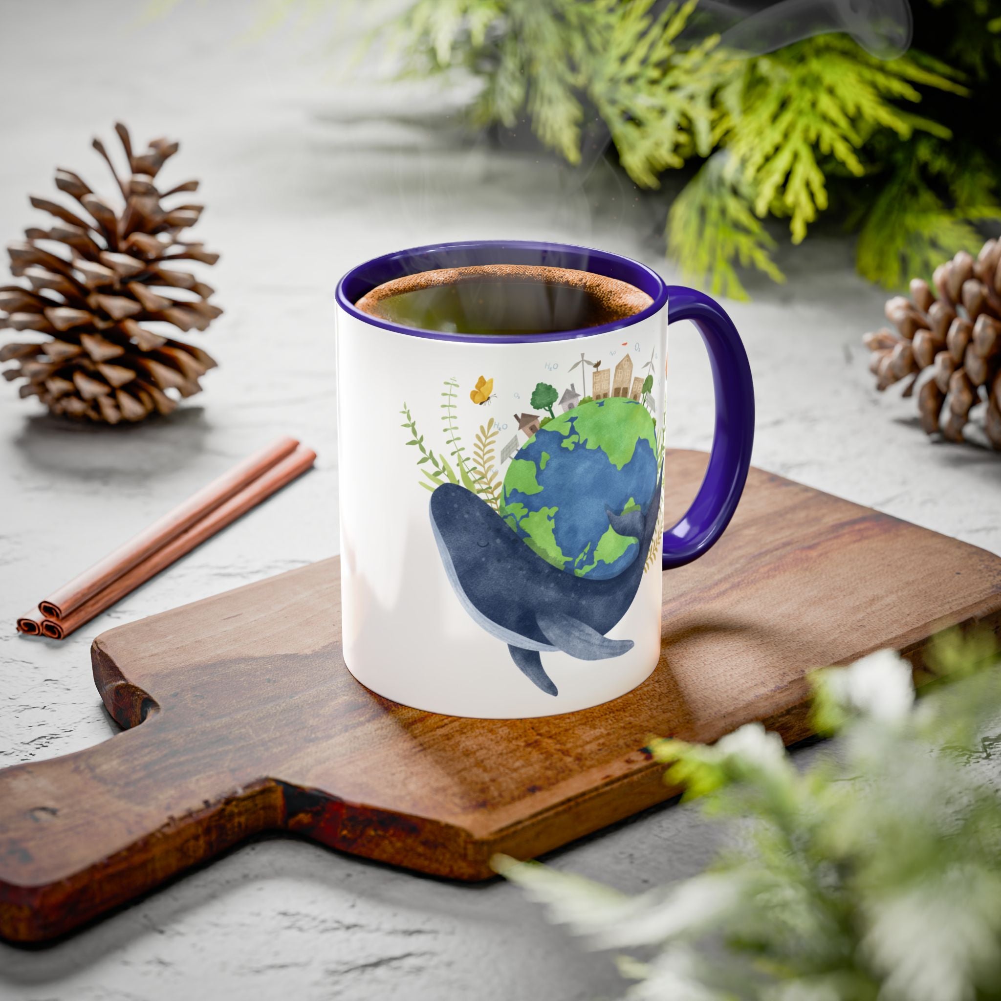 I Can’t Save the World Until I Save Myself with Coffee Mug — Whale & Earth Eco Ceramic Coffee Cup - Mutantur Labs LLC