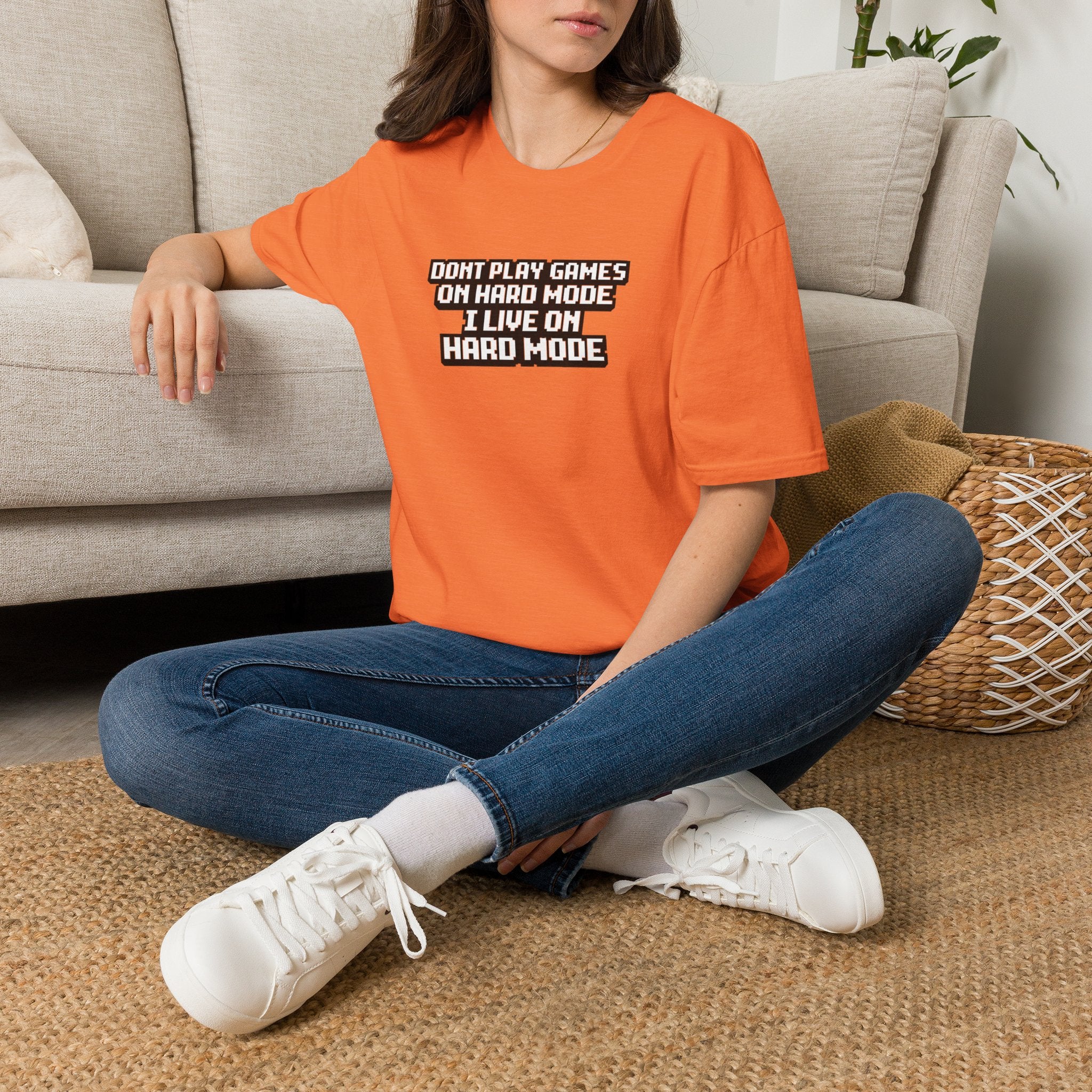 "Don't Play Games on Hard Mode, I Live on Hard Mode" Graphic Gamer T-Shirt