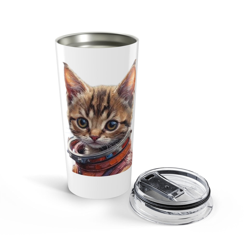 Space Cat Astronaut Tumbler — 20oz Stainless Steel Travel Cup - Mutantur Labs LLC