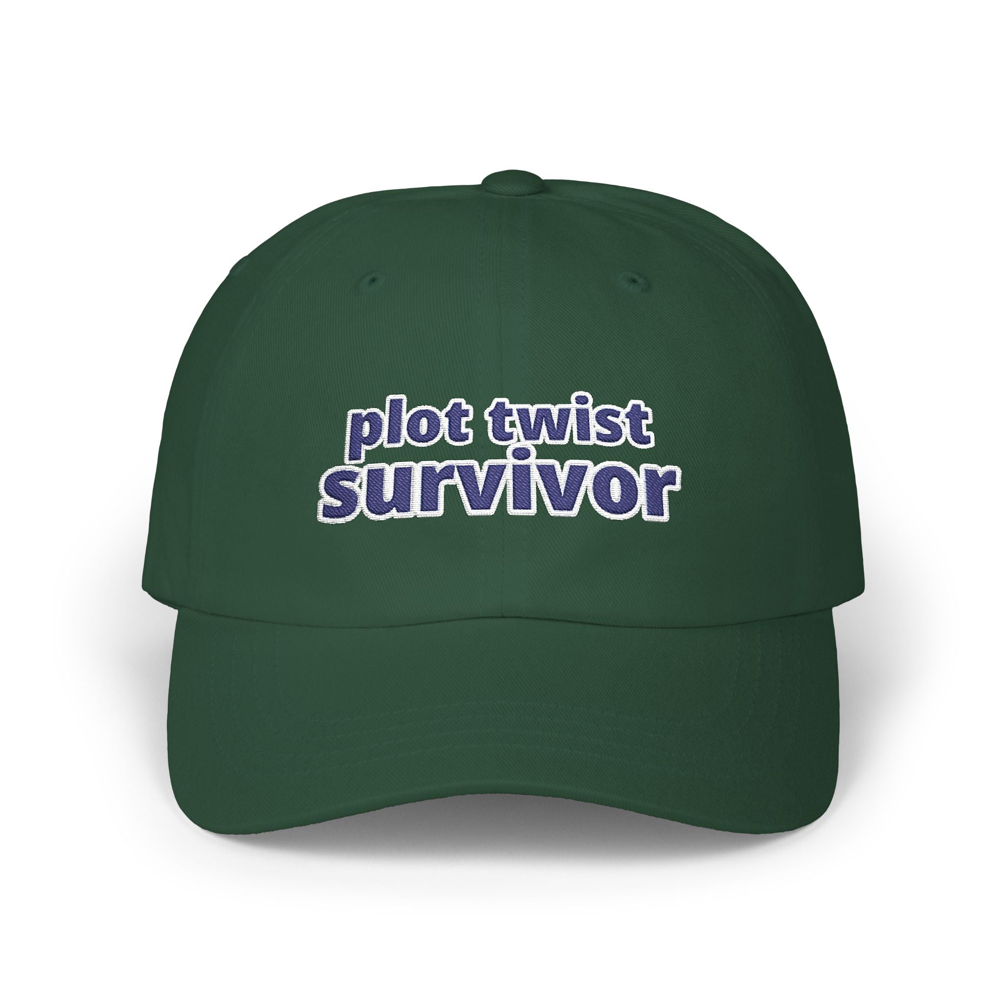 Plot Twist Survivor Embroidered Hat — Funny Resilience Baseball Cap