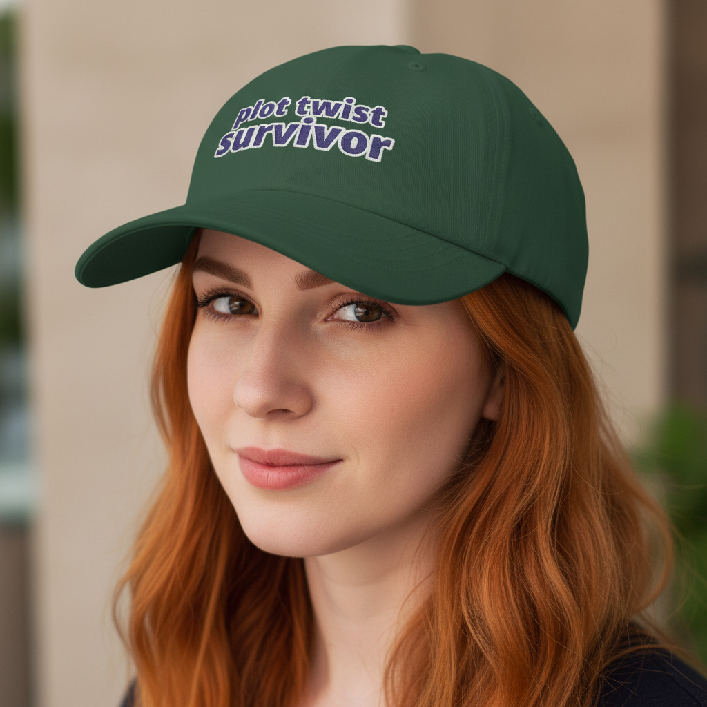 Plot Twist Survivor Embroidered Hat — Funny Resilience Baseball Cap