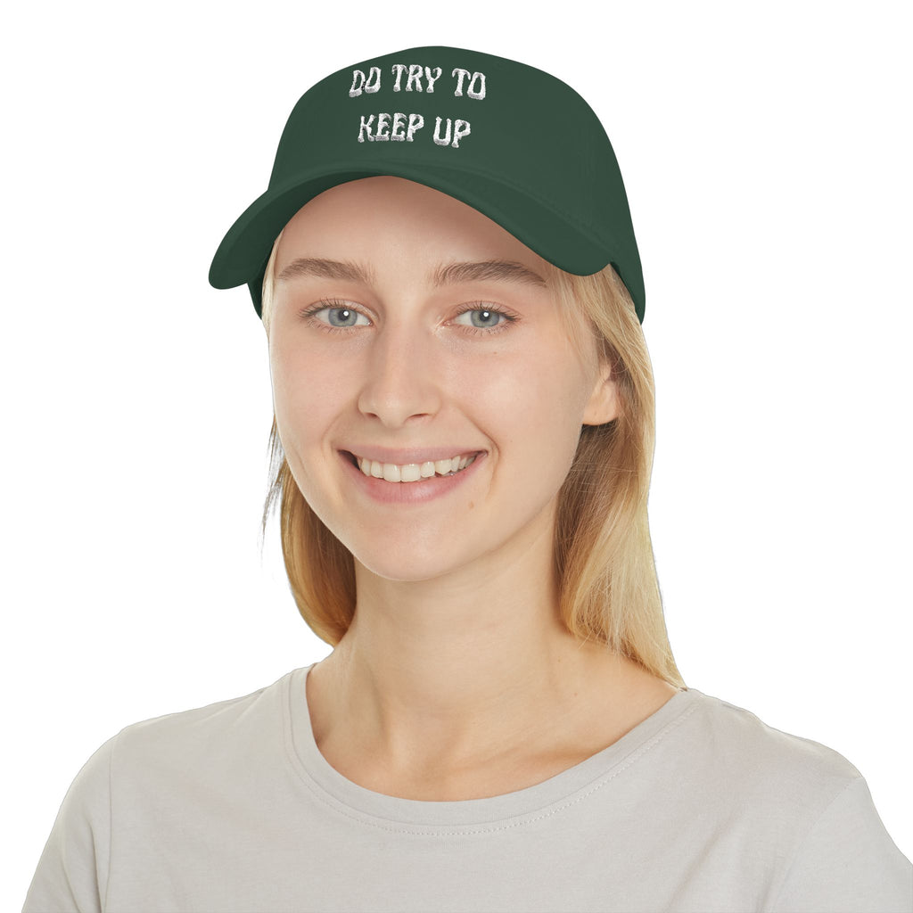 Do Try To Keep Up Baseball Cap — Red Casual Embroidered Statement Hat - Mutantur Labs LLC