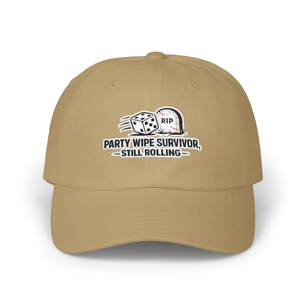 Party Wipe Survivor Baseball Hat | Still Rolling RPG Dice Gamer Cap