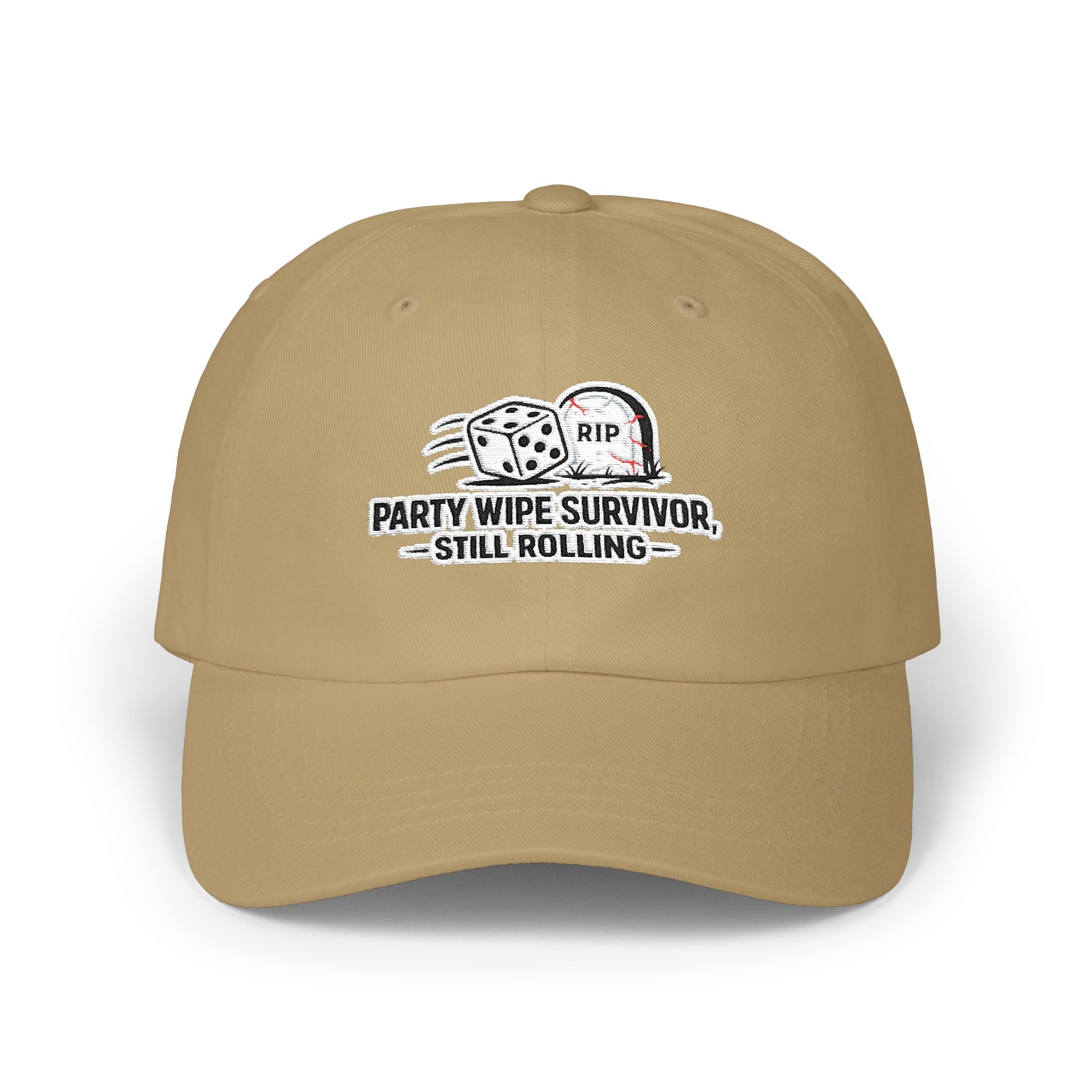 Party Wipe Survivor Baseball Hat | Still Rolling RPG Dice Gamer Cap