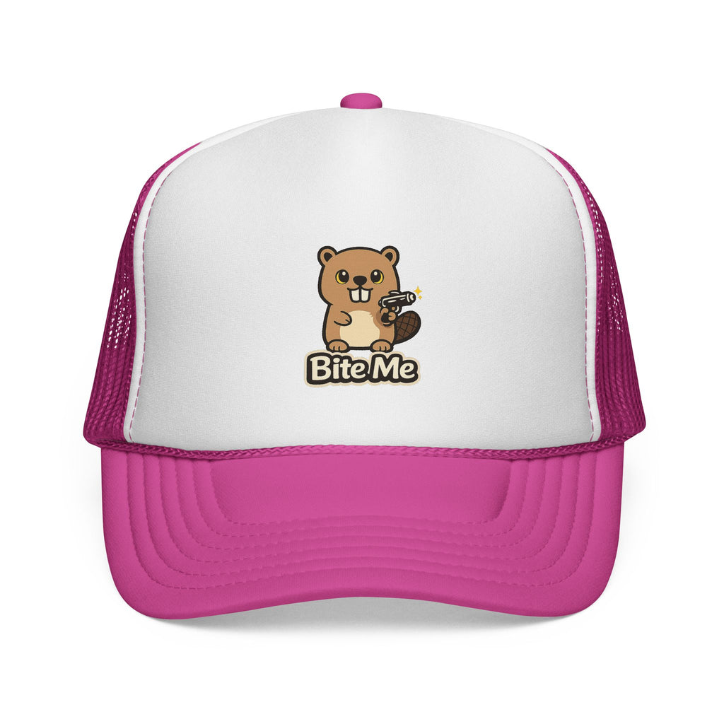 Bite Me Beaver Sci Fi Trucker Hat — Snapback Cap - Mutantur Labs LLC