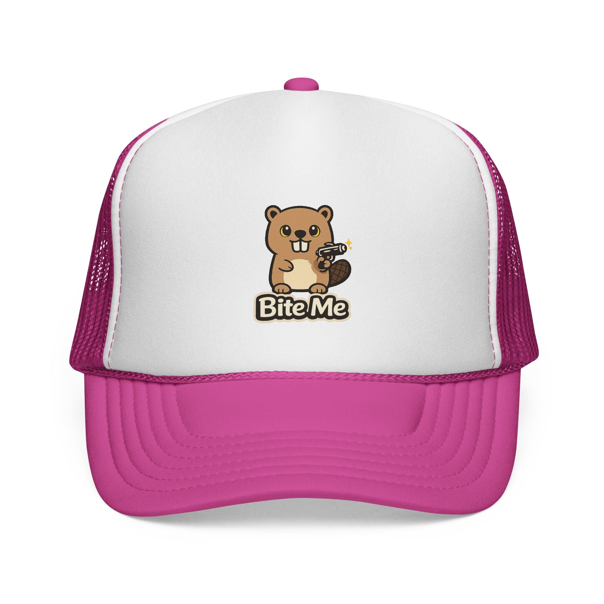 Bite Me Beaver Sci Fi Trucker Hat — Snapback Cap - Mutantur Labs LLC