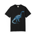 Blue Floral Dinosaur T-Shirt | Chinoiserie Brontosaurus Graphic Tee - Mutantur Labs LLC