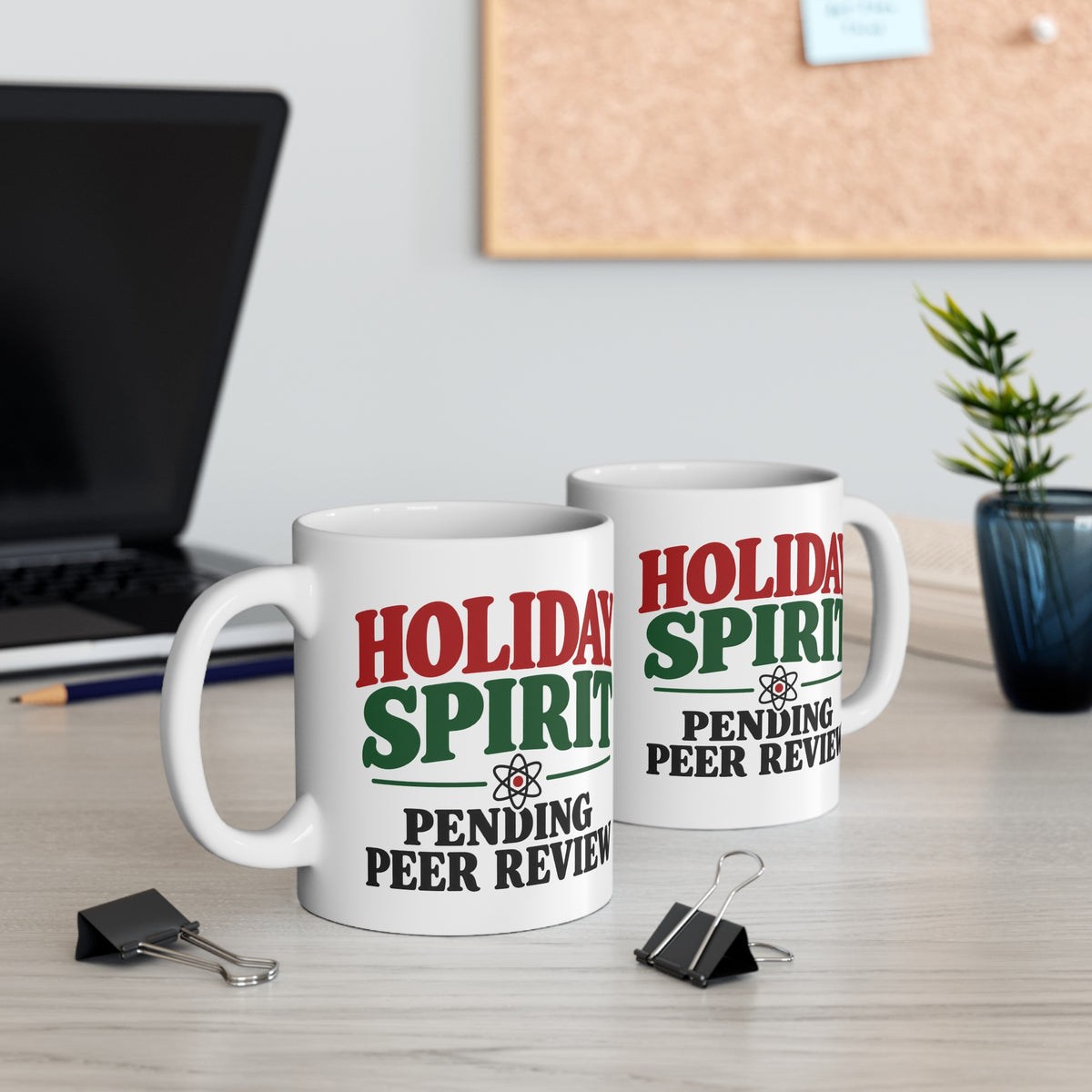 Holiday Spirit Pending Peer Review funny science holiday coffee mug product photo
