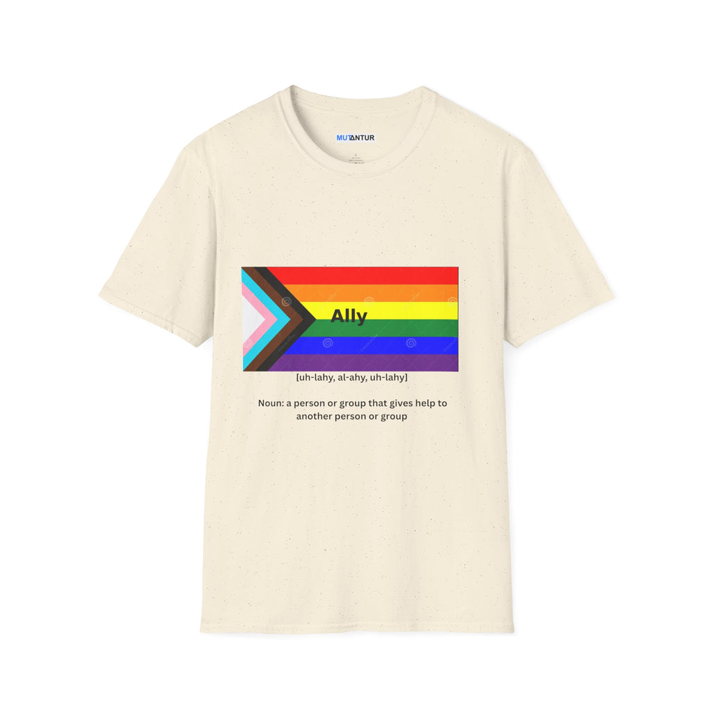 Pride Ally T-Shirt – Colorful LGBTQ+ Ally Graphic Unisex Softstyle Tee - Mutantur Labs LLC