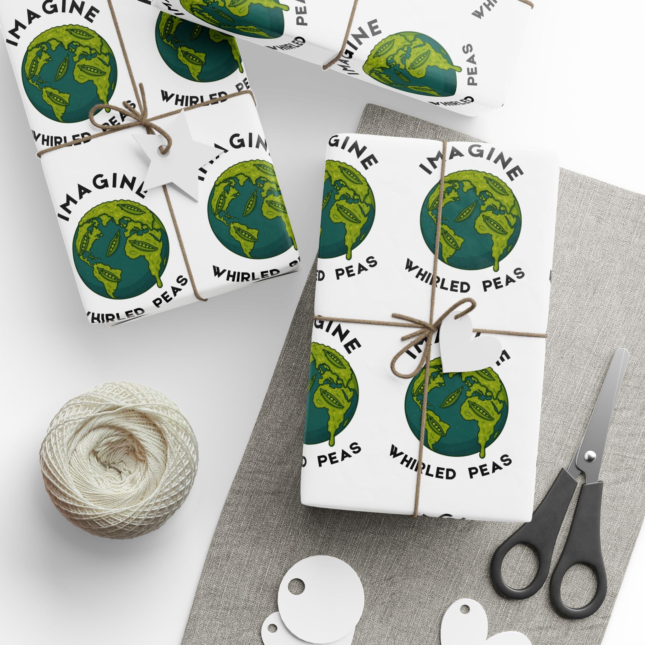 Imagine Whirled Peas Wrapping Paper | Earth Illustration - Mutantur Labs LLC