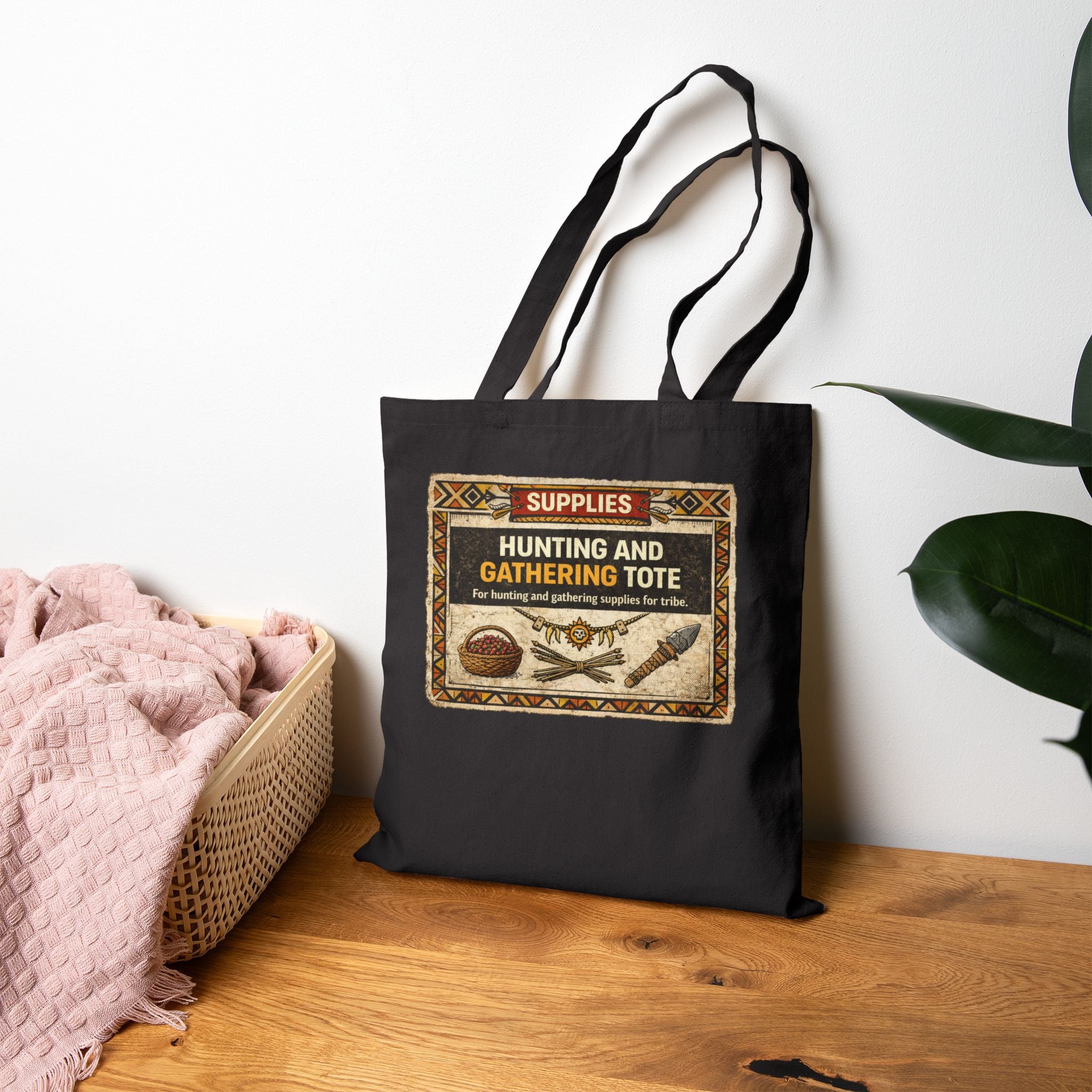 Hunting and Gathering tote bag | Canvas Shopping Tote, Nature Foraging Design - Mutantur Labs LLC