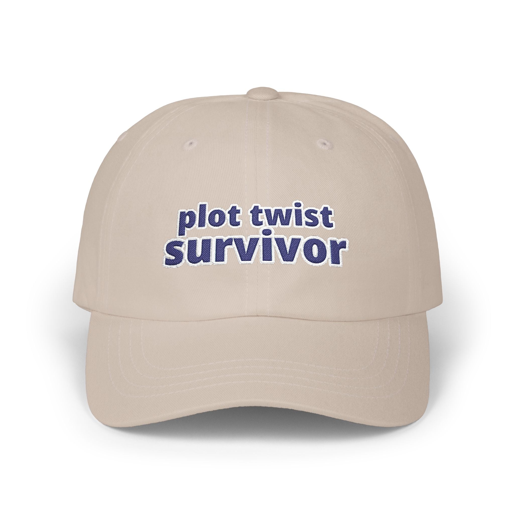 Plot Twist Survivor Embroidered Hat — Funny Resilience Baseball Cap