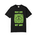 Make Love Not War T-Shirt, retro peace sign hippie tee, alternate angle