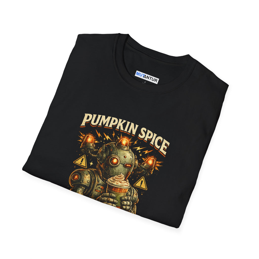 Pumpkin Spice Robot Halloween Graphic Tee