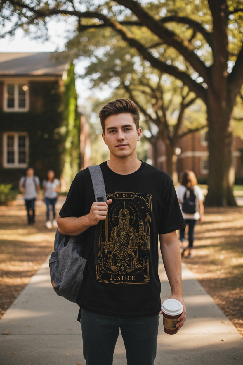 Justice Tarot T-Shirt — Future Arcana Comfort Colors Graphic Tee