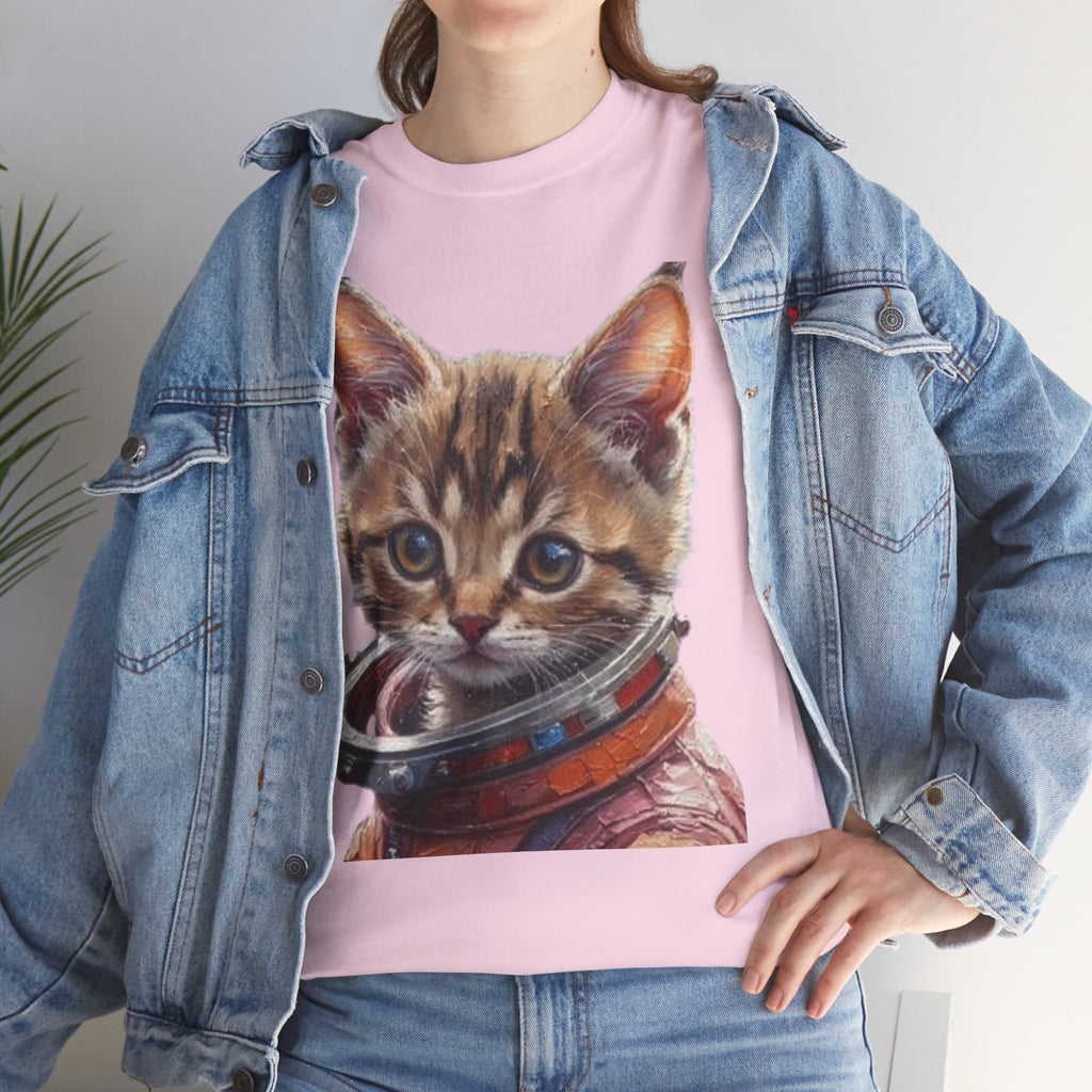 Astronaut Kitty Unisex Heavy Cotton Tee